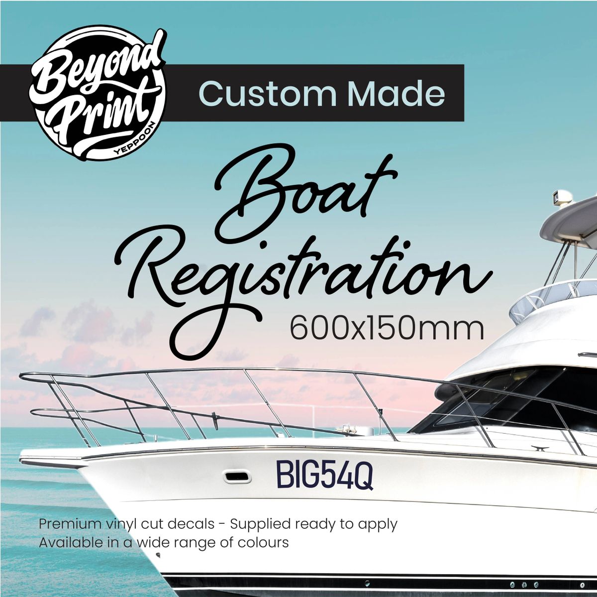 Boat Registration decal set